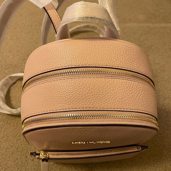 Michael Kors Adina Kenly Backpack Powder Blush Pink Pebbled Leather NWT